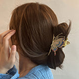 Big Butterfly Hair Clips for Women Set of 2 Large Non-Slip Strong Metal Butterfly Hair Claw