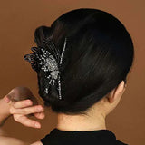 Big Butterfly Hair Clips for Women Set of 2 Large Non-Slip Strong Metal Butterfly Hair Claw