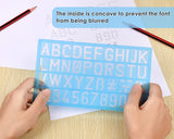 Plastic Alphabet and Number Stencils Set of 4 - Blue