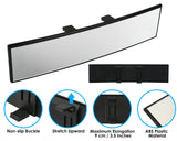 Wide Rear View Mirror Clip On 12 Inch Universal Panoramic Convex Interior Wide Angle Mirror