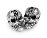 Skull Car Vent Clip 2 Pieces Silver Alloy Punk Car Essential Oil Diffuser Vent Clip Halloween Car Interior Decor