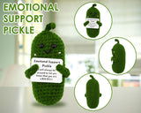 Emotional Support Pickle and Potato Set of 2 Funny Handmade Crochet Plushies with Positive Card Ideal Christmas/Birthday Gifts