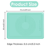 Large Silicone Baking Mat 29 x 21 Inch Non Stick Extra Thick Pastry Mat with Measurements and High Edge