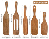 Wooden Spurtle Kit 5 Pieces Wood Spoons Kitchen Tools