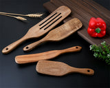 Wooden Spurtle Kit 5 Pieces Wood Spoons Kitchen Tools