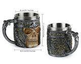 Stainless Steel Mug with Handle 13oz/370ml Skull Coffee Mug Ideal Gifts for Men