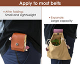 Waxed Canvas Foraging Bag with Collapsible Leather Belt Multi-Purpose Waist Mushroom Foraging Pouch