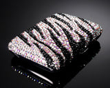 Zebra Wave Swarovski Crystal Cigarette Case