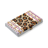 Leopard Stripe Bling Swarovski Crystal Business Card Case