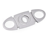 Double Guillotine Stainless Steel Cigar Cutter - Silver