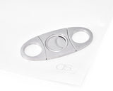 Double Guillotine Stainless Steel Cigar Cutter - Silver