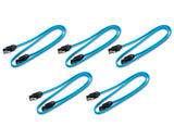 5 Pcs 45cm SATA III Cable - Blue