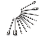 10 Pcs HSS Tungsten Carbide Cutting Burr Set