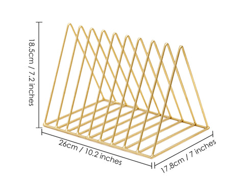 Magazine Holders 9 Slot Triangle Shape Iron Book Stands