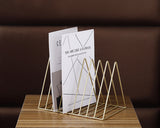 Magazine Holders 9 Slot Triangle Shape Iron Book Stands