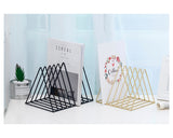 Magazine Holders 9 Slot Triangle Shape Iron Book Stands