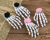 2 Pairs Gothic Skeleton Hands Bone Hair Clips - Rose