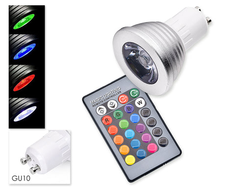 5W GU10 Multiple Color LED Light Bulb with Wireless Remote Control