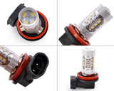 2 Pcs 80W LED Headlight Fog Light Bulbs - Super White