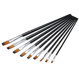 9 Pieces Flat Tipped Brushes