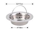 2 Pcs 4.33 Inches Stainless Steel Basket Strainer for Kitchen Sink