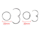 100 Peces 2cm and 2.5cm Metal Binder Rings