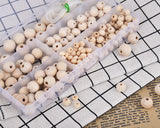 220 Pieces Wooden Beads with Storage Box for Jewelry Making