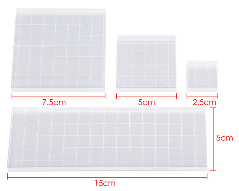 Acrylic Stamp Block with Grid Lines Set of 5