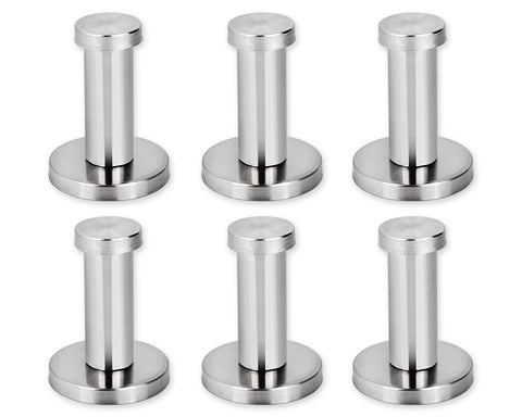 Stainless Steel Wall-Mount Robe Hook Set of 6