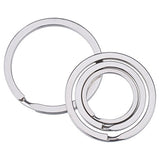 Round Flat Key Chain Rings Set of 40 - Silver