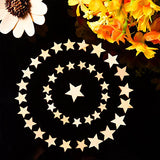 200 Pieces Wooden Star Slices with 4 Sizes