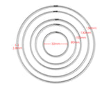 Set of 10 Metal Hoops for Dream Catcher and Craft - Silver