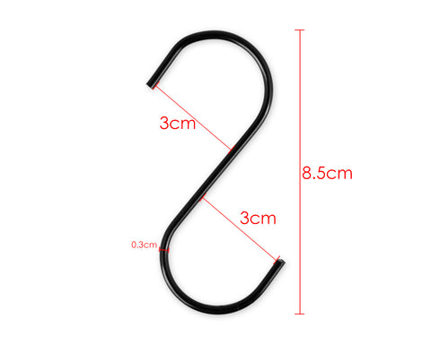 20 Pieces S Shape Hanging Hooks - Black