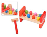 Wooden Pounding Bench Toy with Hammer for Kids Toddlers