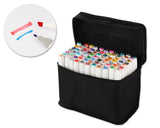 80 Multi Colors Oily Alcohol Dual Brush Mark Pens Set with Bag - White