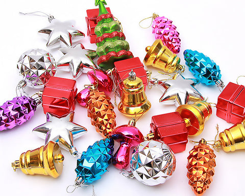 25 Pieces Multi Color Ornaments for Christmas Tree Decorations