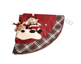 120cm Christmas Tree Skirt with Snowman Pattern - Green and Red