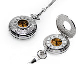 Retro Dial Hand Wind Mechanical Pocket Watch with Chain