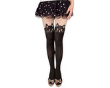 Ds. Distinctive Style Animal Tattoo Tights Japanese Style Cosplay Pantyhose, Black, XS - Cat