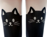 Ds. Distinctive Style Animal Tattoo Tights Japanese Style Cosplay Pantyhose, Black, XS - Cat