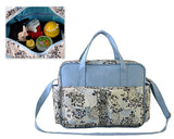 Flower Series Waterproof Mother Nursery Handbag - Blue