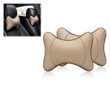 Leather Car Neck Pillow Headrest Cushion Set of 2