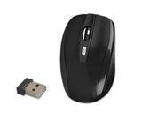 2.4Ghz Wireless Optical Mouse with USB Receiver - Black