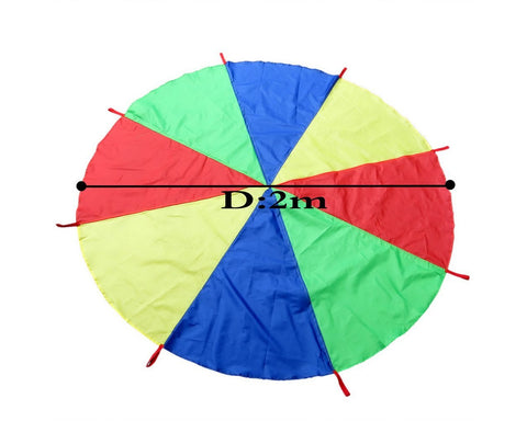 2m Rainbow Play Parachute with Handles for Kids Game