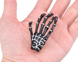 2 Pairs Gothic Skeleton Hands Bone Hair Clips - Black and White