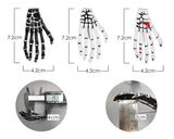 2 Pairs Gothic Skeleton Hands Bone Hair Clips - Black and White