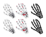 2 Pairs Gothic Skeleton Hands Bone Hair Clips - Black and White