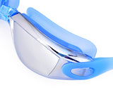 Swimming Goggles with Anti-fog Mirror Lens and Case - Blue