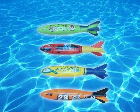 4 Pieces Toypedo Bandits for Swimming Pool and Diving Game