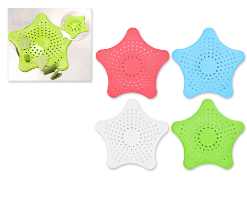 4 Pieces Colorful Star Bathroom Hair Catcher or Kitchen Sink Strainer